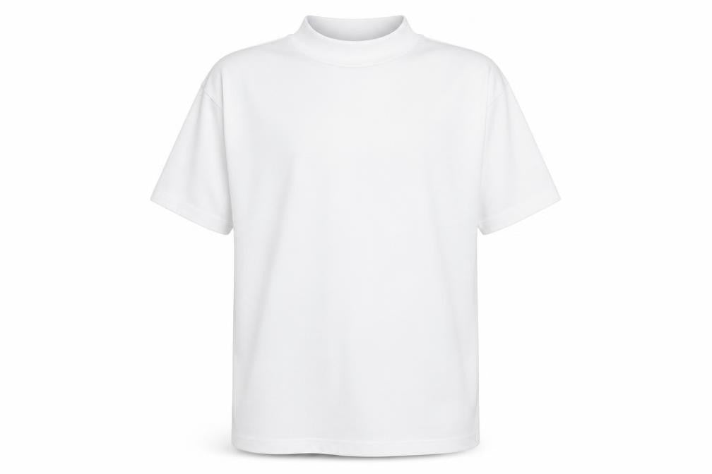 Hippo Men's White Mock Neck T-Shirt M