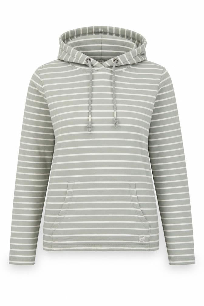 FatFace Women's Grey Striped Pullover Hoodie, S