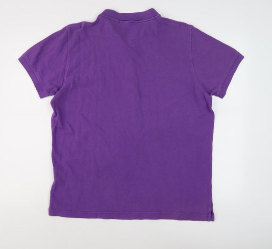 Lyle & Scott Men's Purple XL Polo Shirt Vintage