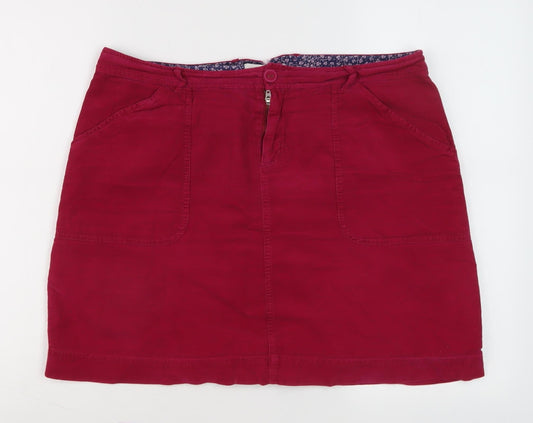 White Stuff Women's Red Corduroy Skirt Size 12