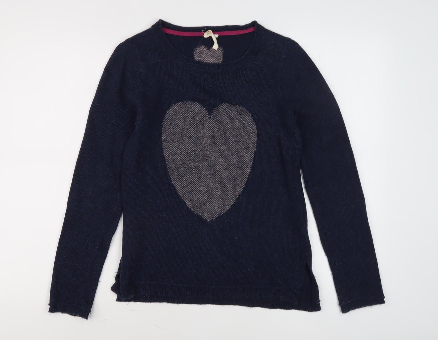 White Stuff Women's Blue Heart Jumper, Size 8, Casual Style