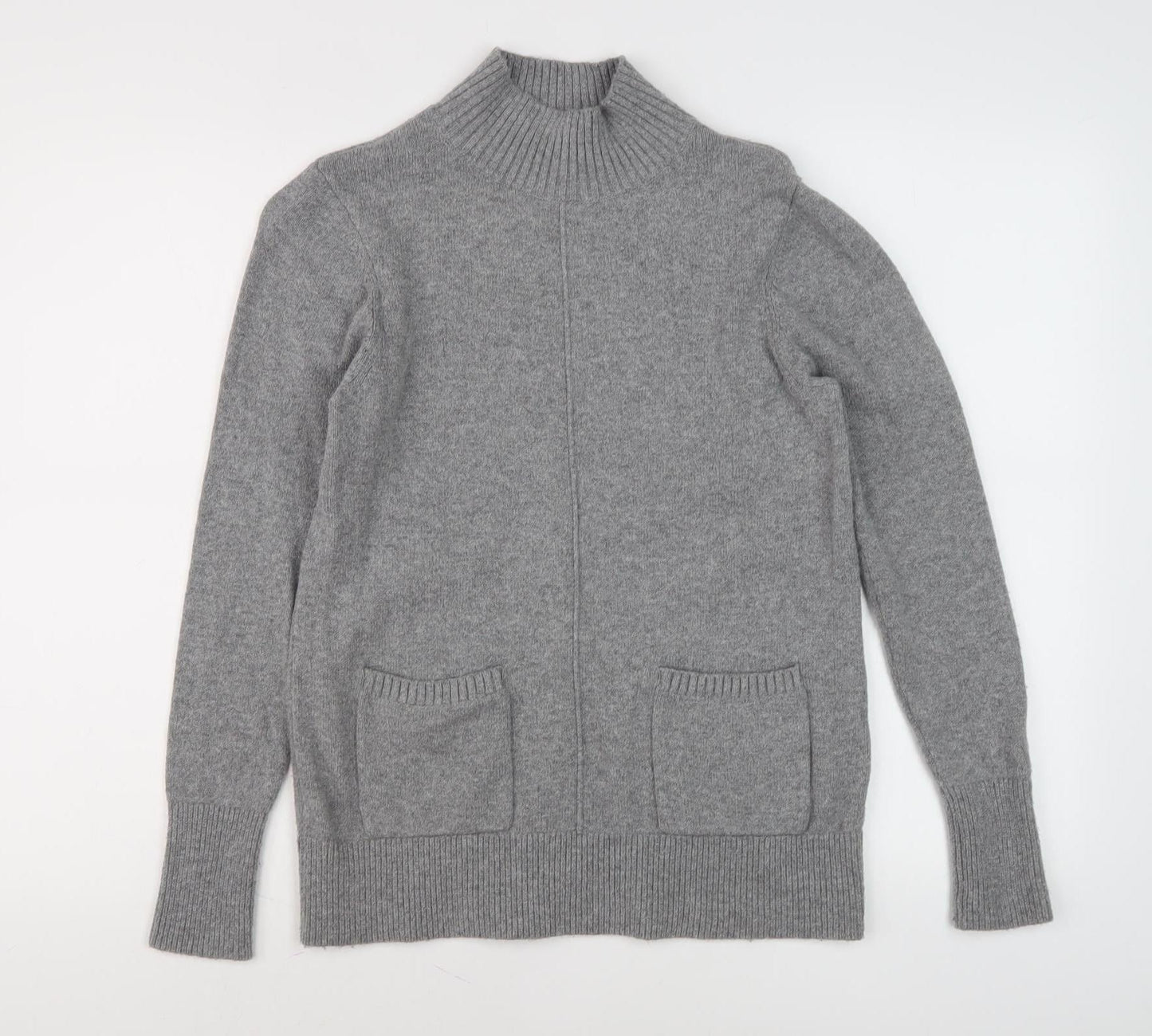 White Stuff Women's Grey High Neck Pullover Jumper