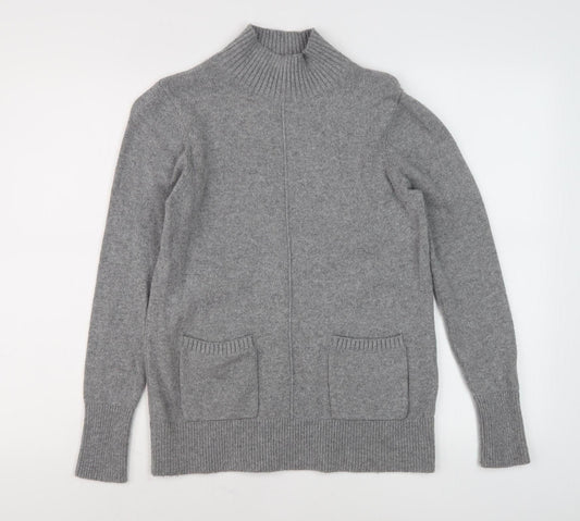 White Stuff Women's Grey High Neck Pullover Jumper