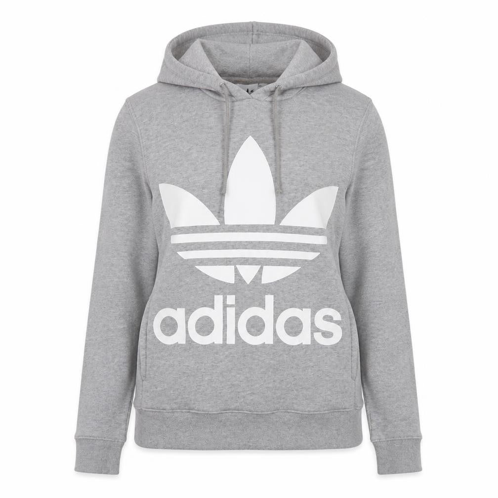 Womens UK XS Regular adidas Grey Pullover Hoodie