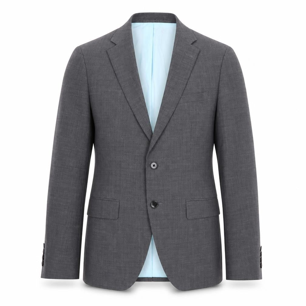 Mens 38 Chest Regular Moss London Grey Two-Button Suit Jacket