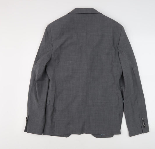 Moss London Men's Grey Slim Fit Suit Jacket 38R