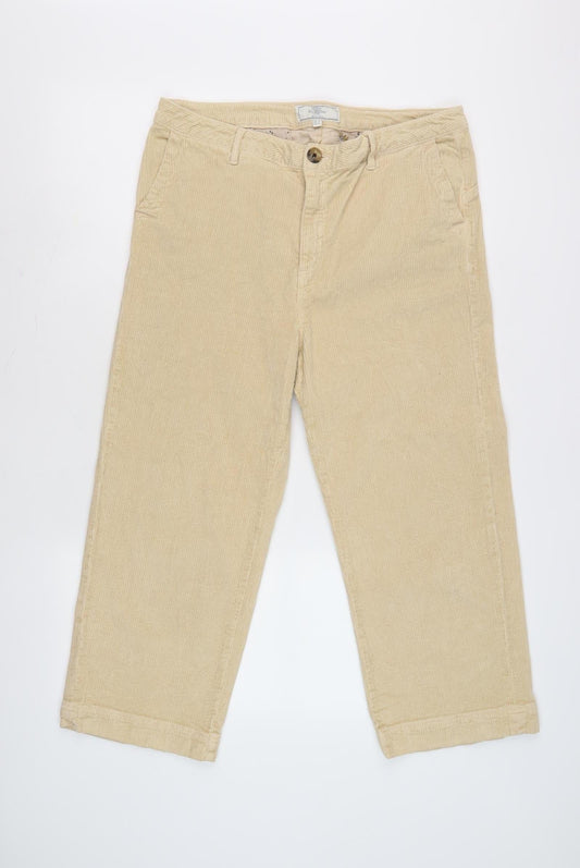 Fat Face Women's Beige Corduroy Trousers, Size 14