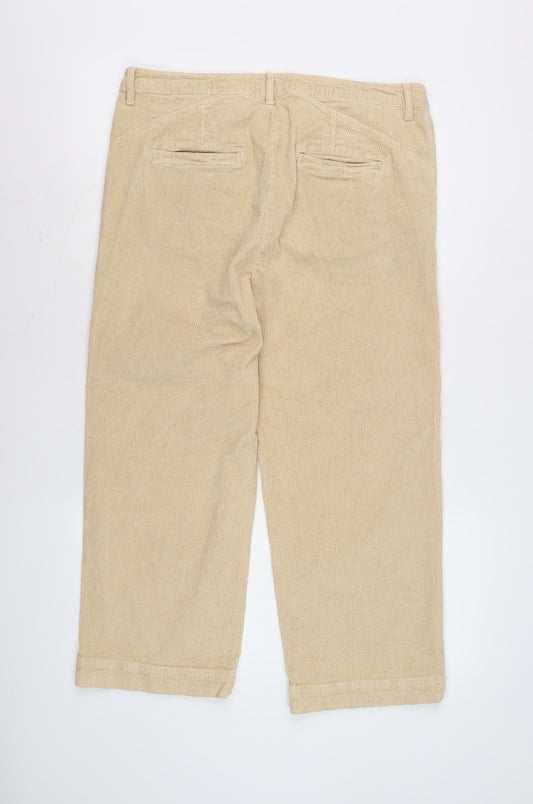 Fat Face Women's Beige Corduroy Trousers, Size 14