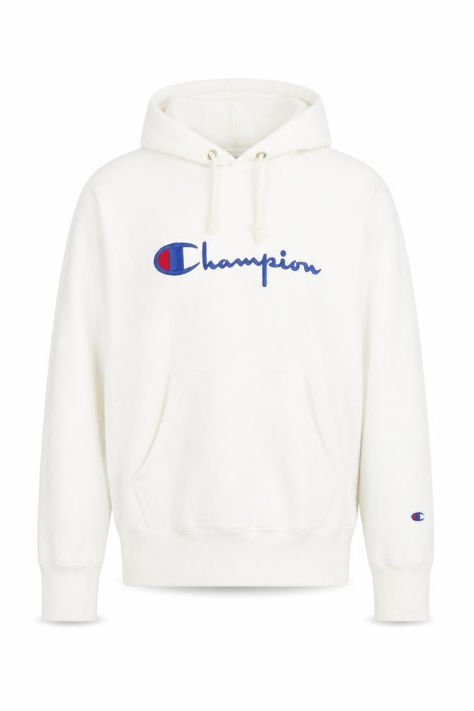 Mens UK L Regular Champion White Pullover Hoodie