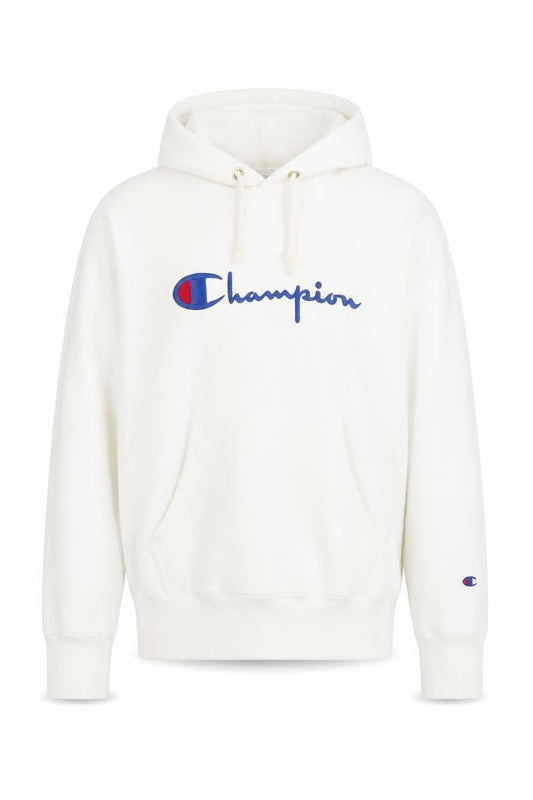 Mens UK L Regular Champion White Pullover Hoodie