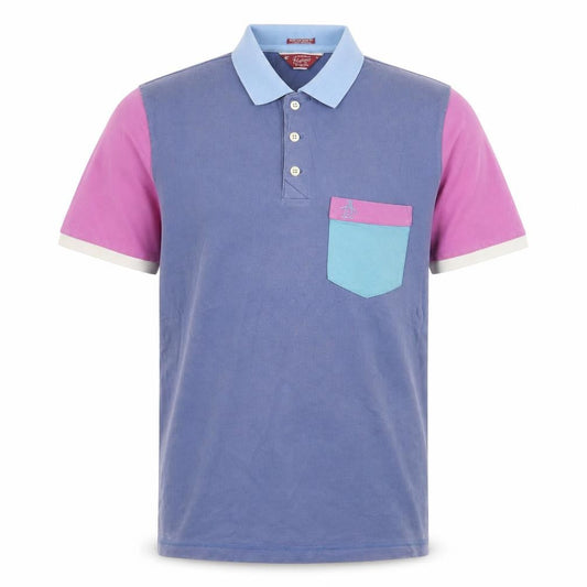 Original Penguin Men's Blue Colourblock Polo Shirt
