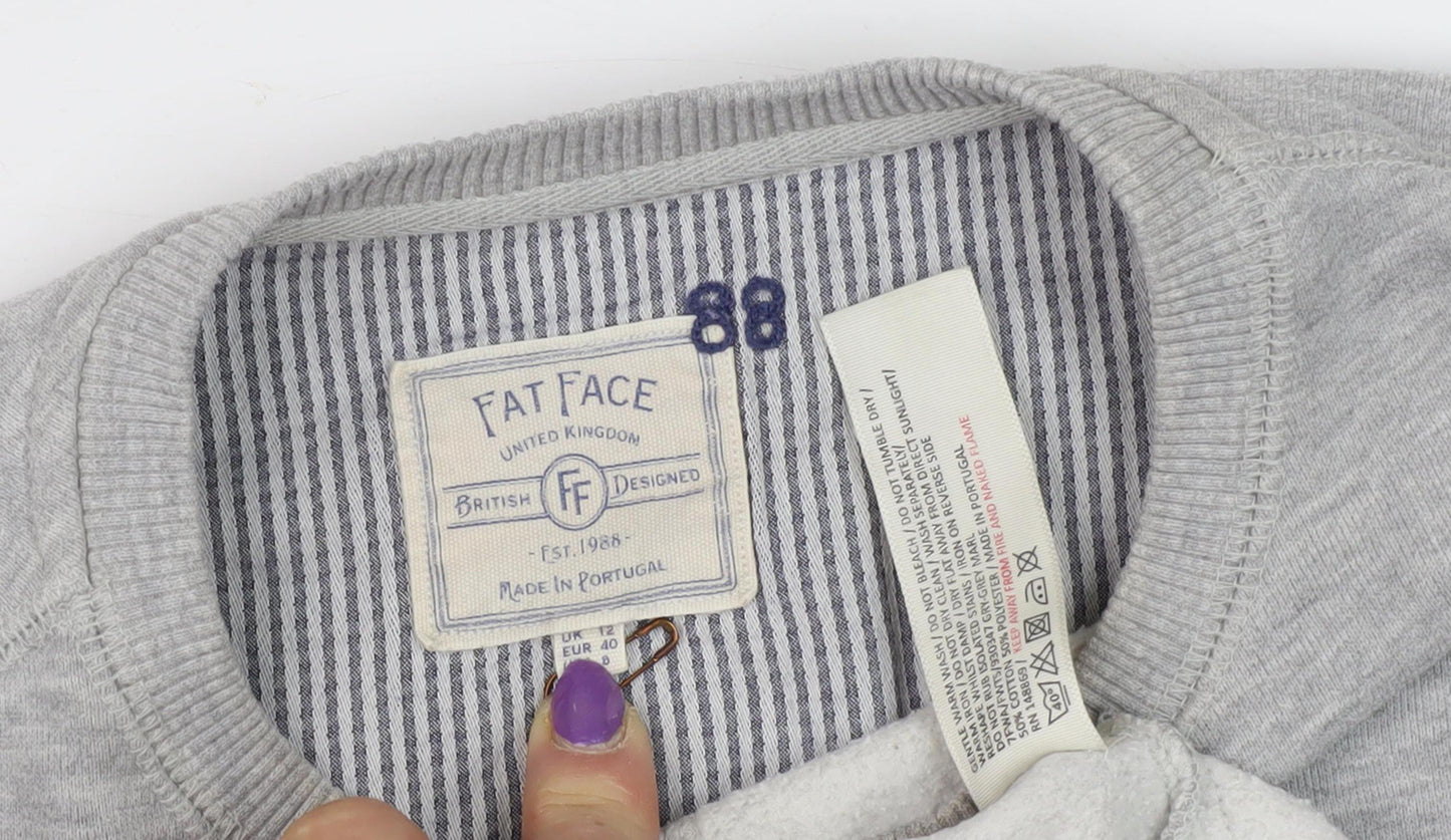 Fat Face Women’s Grey Crew Neck Sweatshirt Size 12