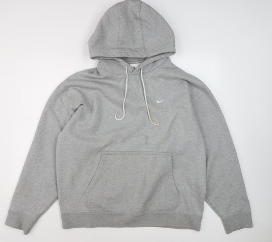 Nike Men's Grey Hoodie, Size L, Logo Pullover