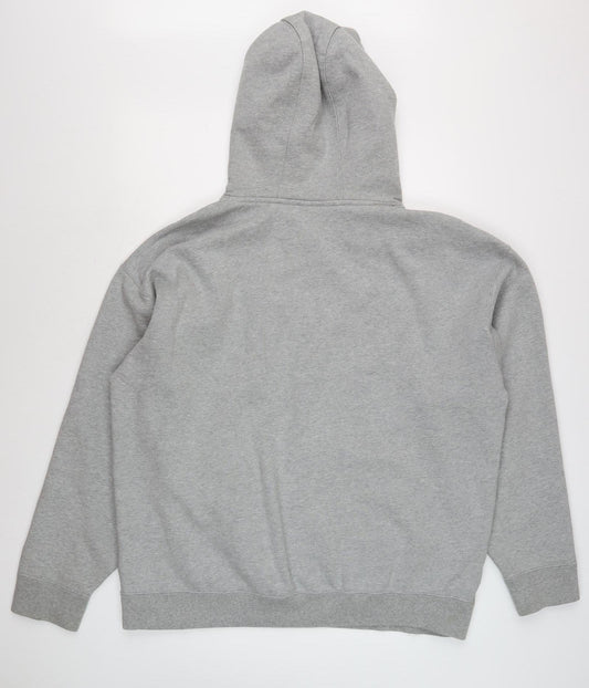 Nike Men's Grey Hoodie, Size L, Logo Pullover