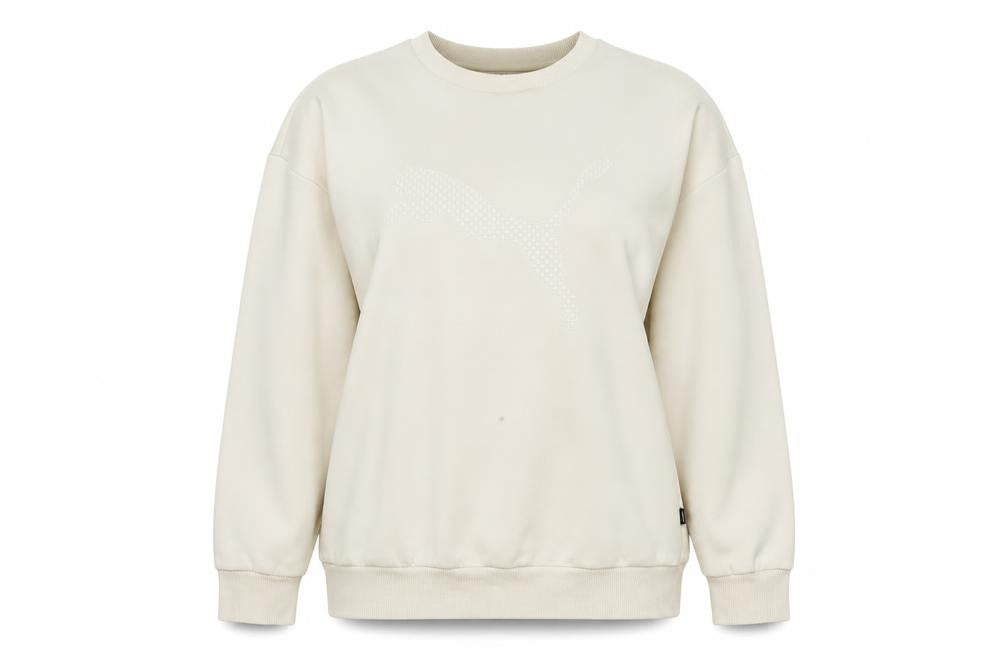 Womens UK 12 Regular PUMA Beige Pullover Sweatshirt