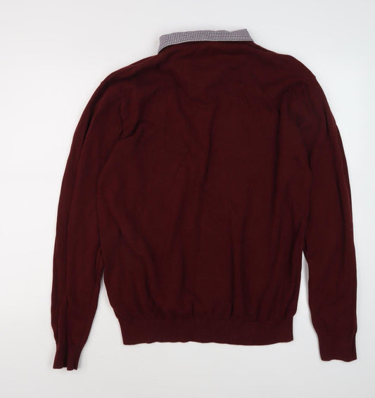 Pierre Cardin Men's Red XL Pullover V-Neck Jumper