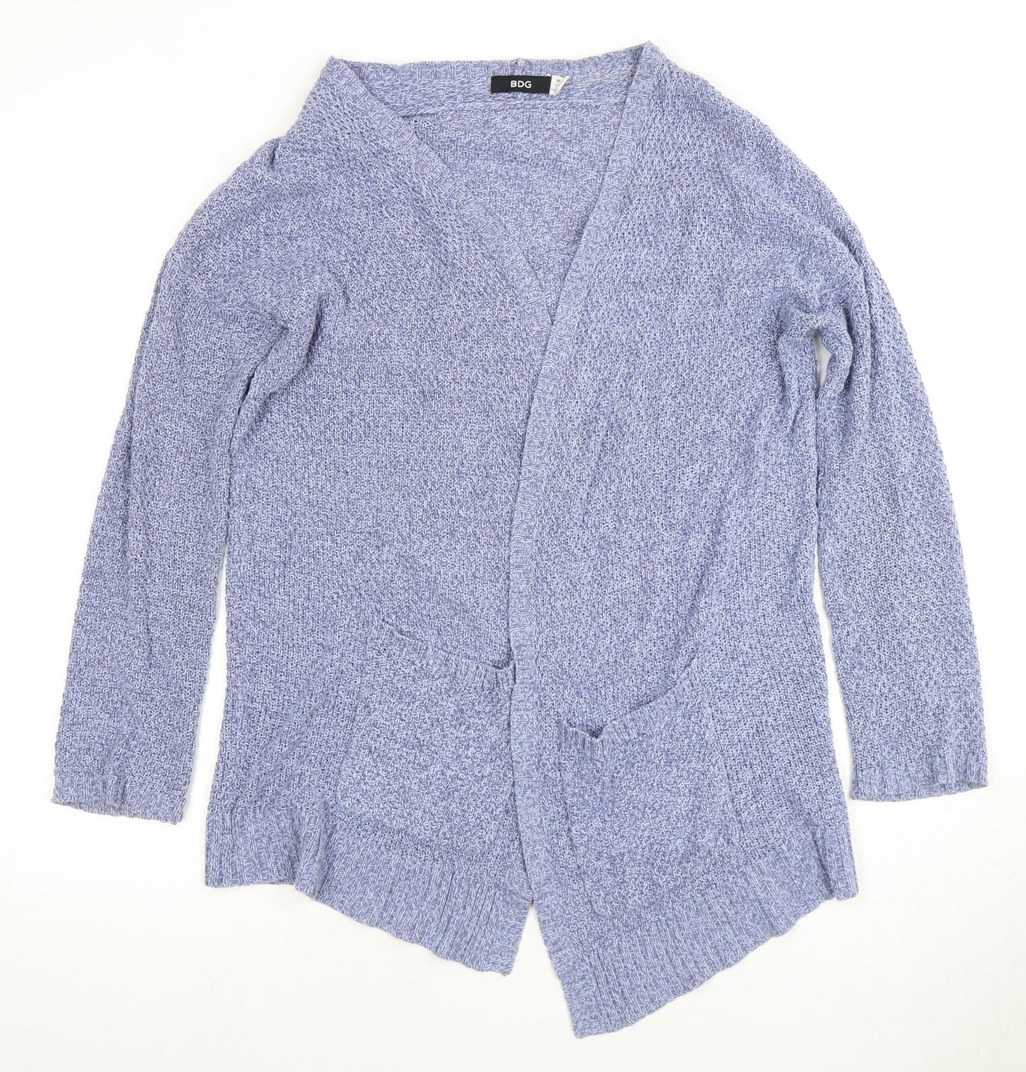 BDG Women's Blue Open Front Cardigan Knit Jumper Size M