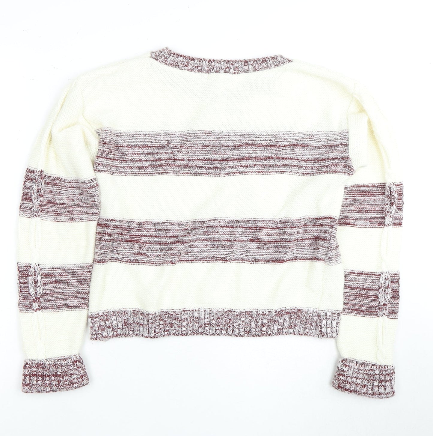 Soulcal & Co Women's Multicoloured Striped Cable-Knit Jumper