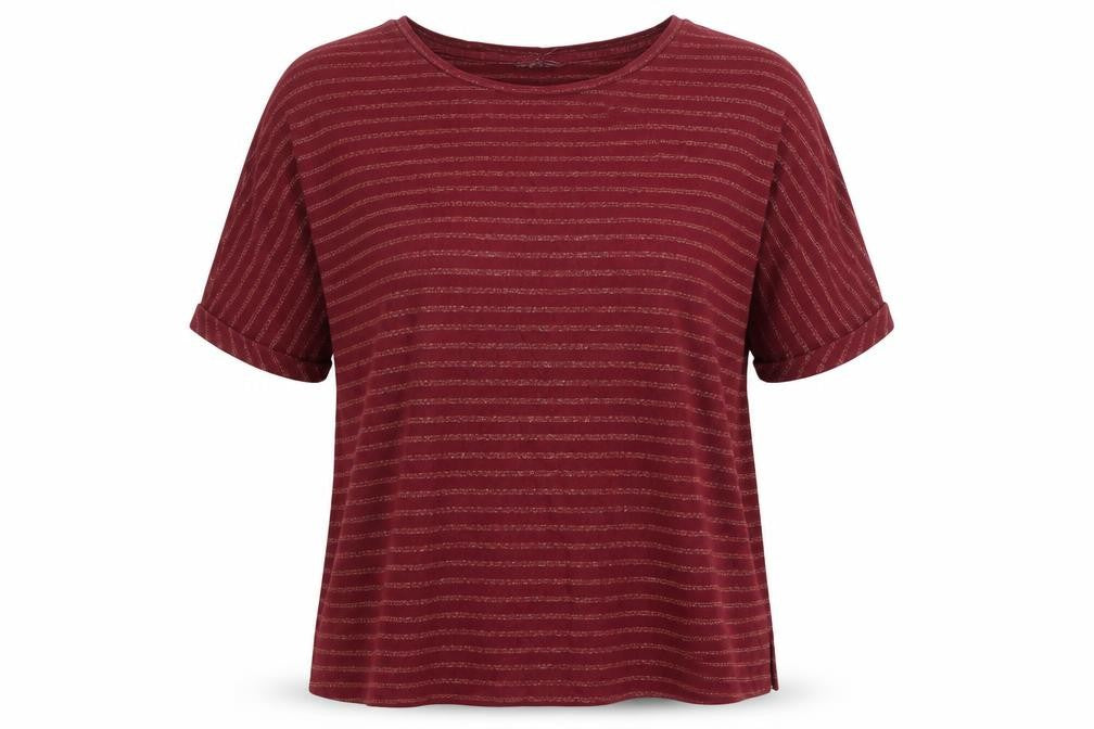 Front view of Principles Women's Red Striped Jersey Top, size 10