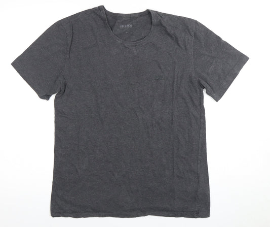 Boss Men's Grey Crew Neck T-Shirt M
