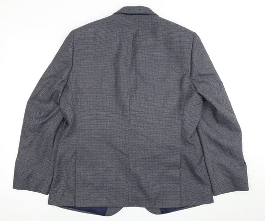 Marks and Spencer Men's Grey Blue Check Blazer 44R