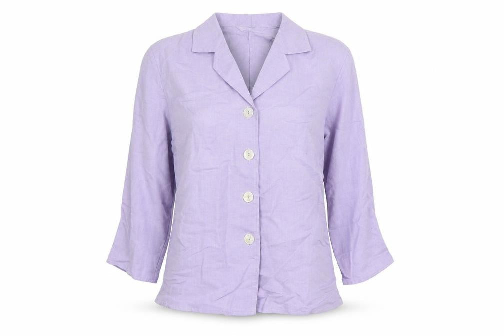 Marks and Spencer Women's Lilac Button-Up Shirt, Size 10