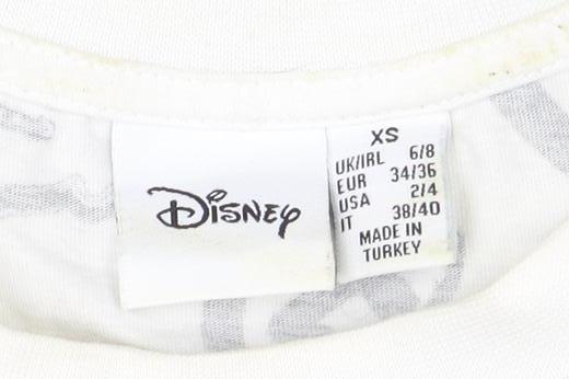 Disney Unisex Adults White XS T-Shirt Crew Neck