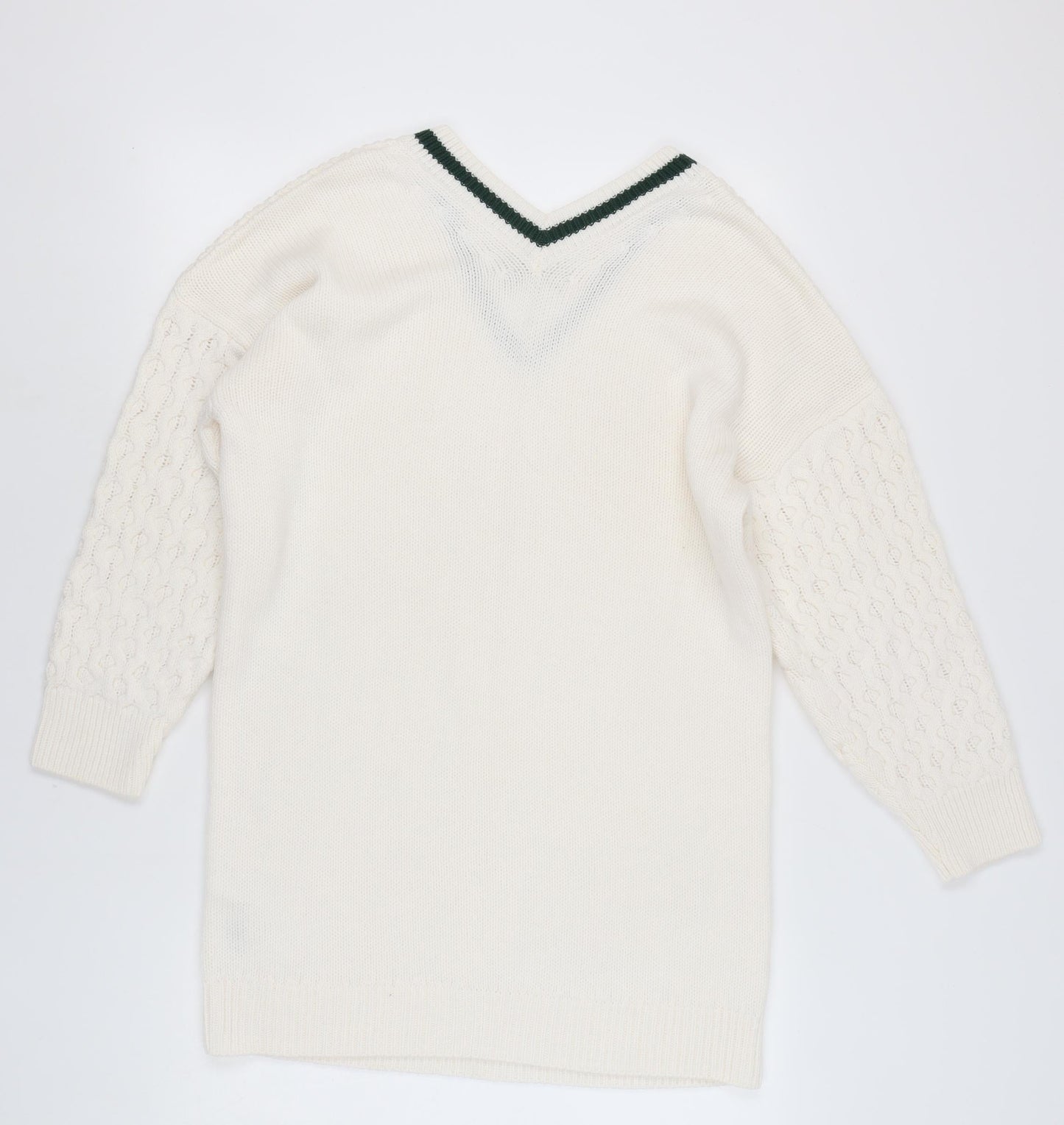ASOS Women's White Knit V-Neck Dress Size 10
