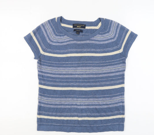 Paul Costelloe Women's Blue Striped Pullover Jumper M