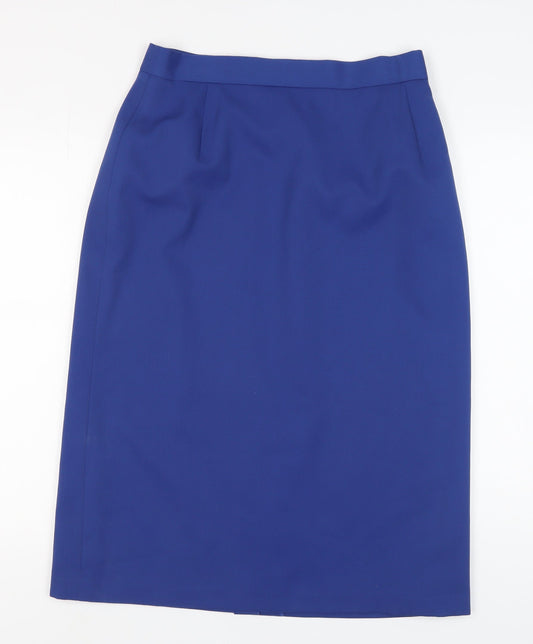 L'Anglaise Women's Blue Knee Length Pencil Skirt