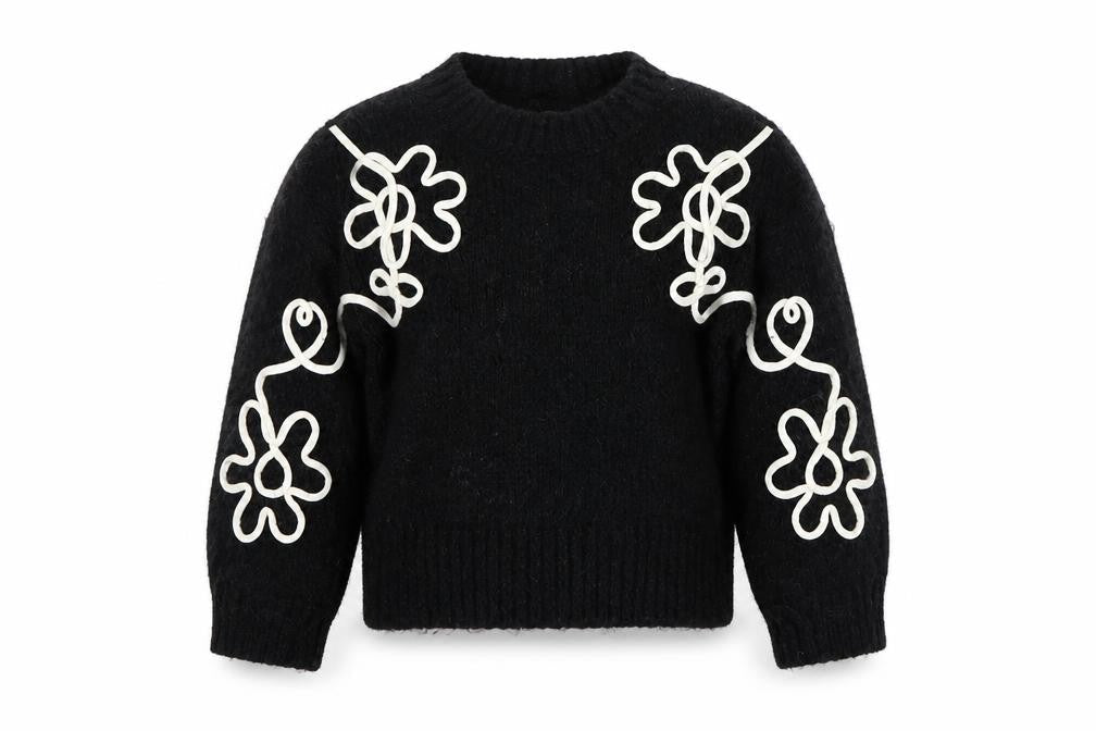 Marks and Spencer Girls Black Wool Pullover Jumper 4-5 Years
