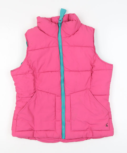 Joules Women's Pink Puffer Waistcoat Size 12