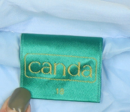 Canda Women's Blue Relaxed Cotton Jacket Size 18