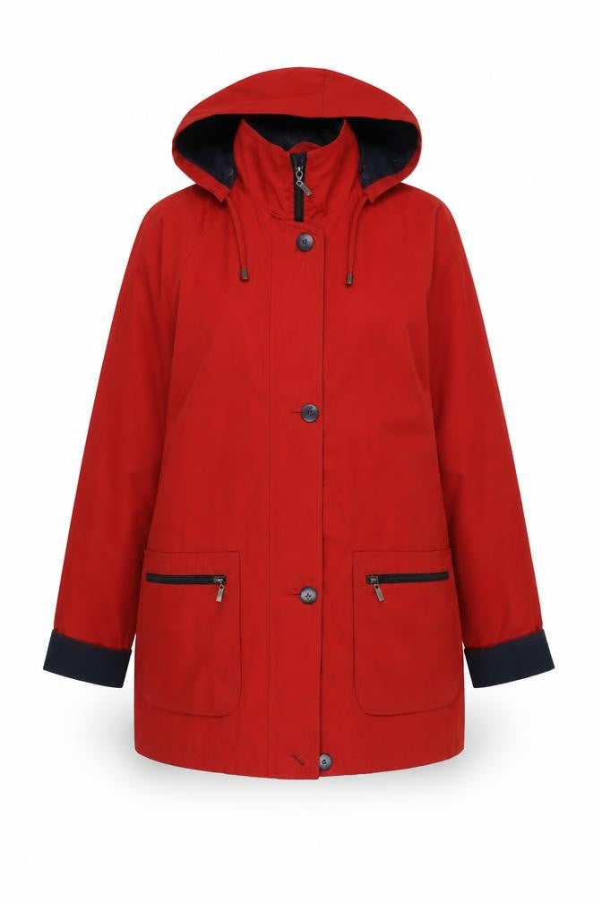 Klass Red Hooded Parka Jacket Women L
