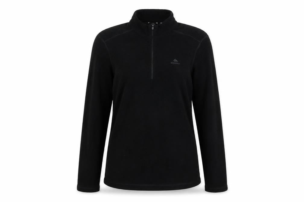 Decathlon Womens Black Fleece Sweatshirt S 1/2 Zip