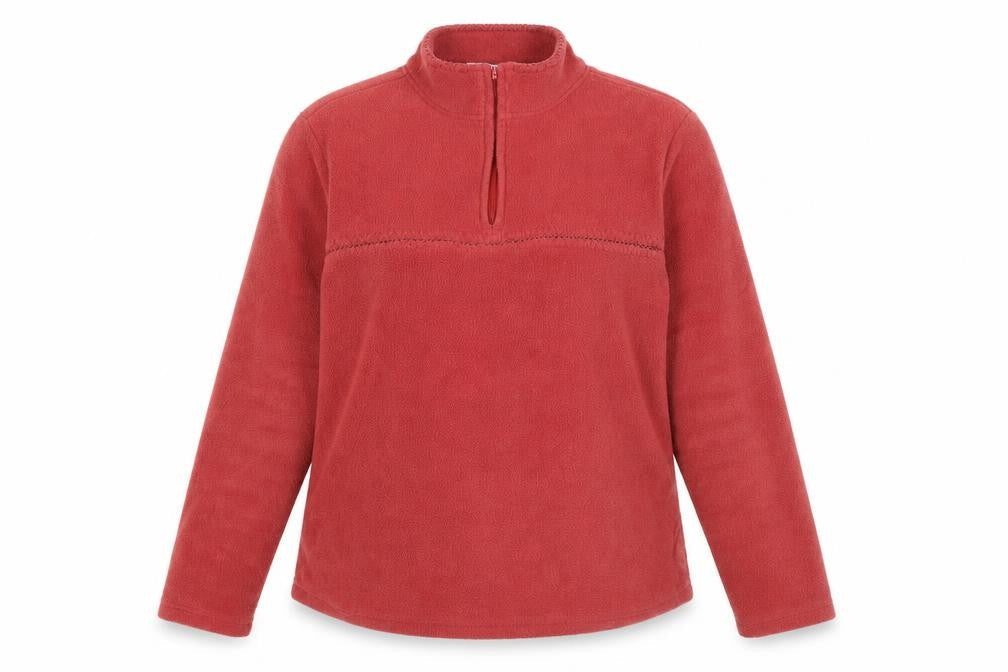 M&Co Women's Red Fleece Sweatshirt, L, High Neck