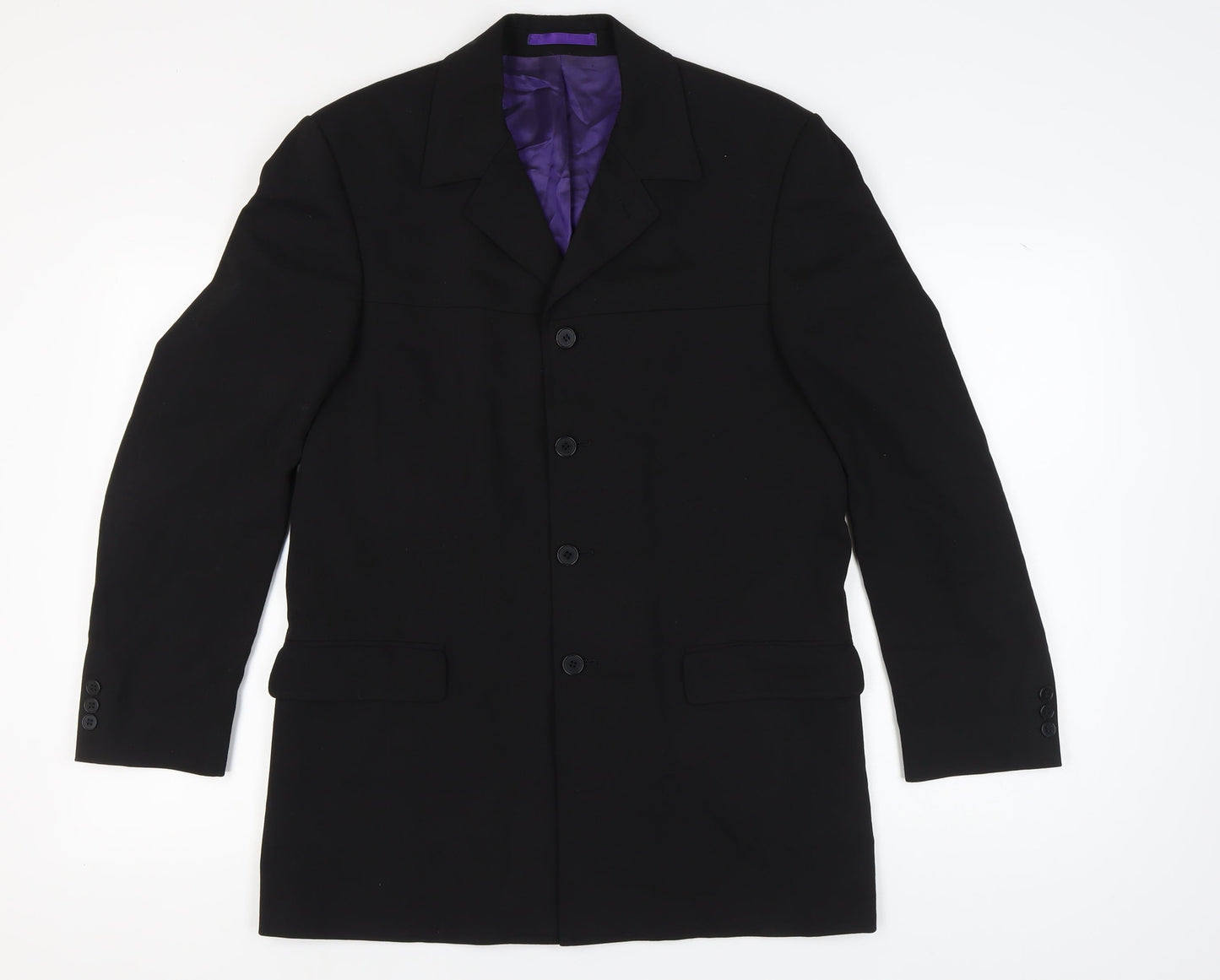 Burton Men's Black Regular Fit Blazer, Size 38R, Viscose Blend