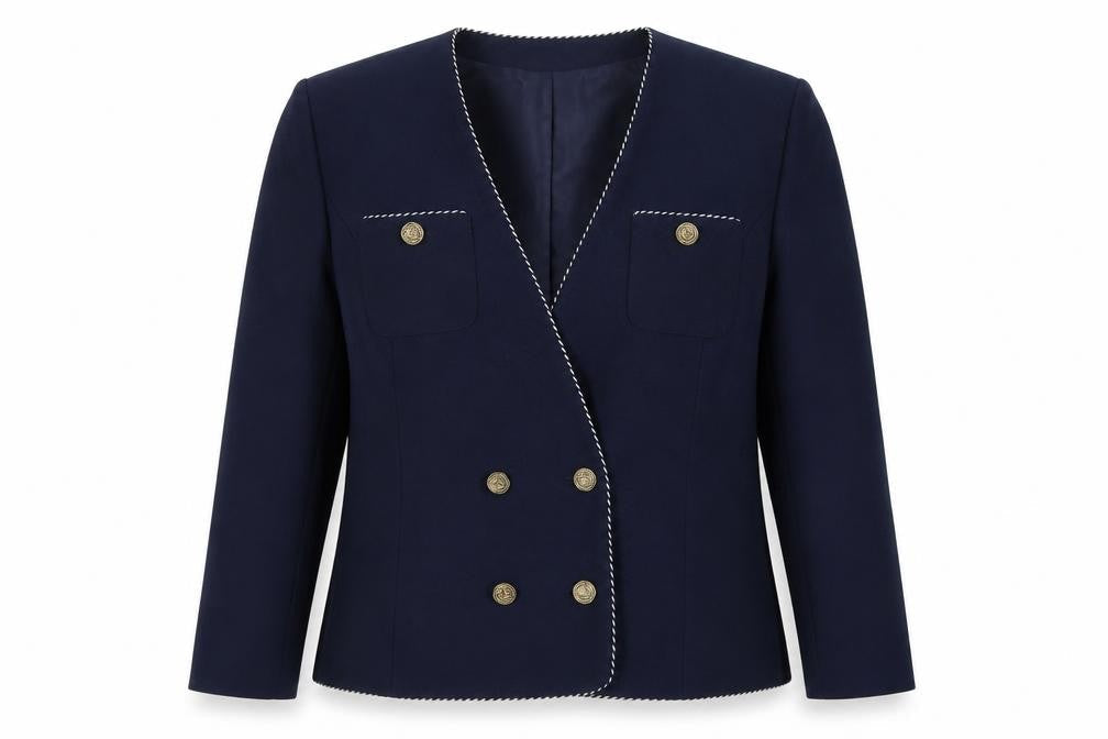 Eastex Women's Blue Double-Breasted Suit Jacket Size 16