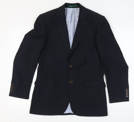 Racing Green Men's Blue Wool Blazer 38R