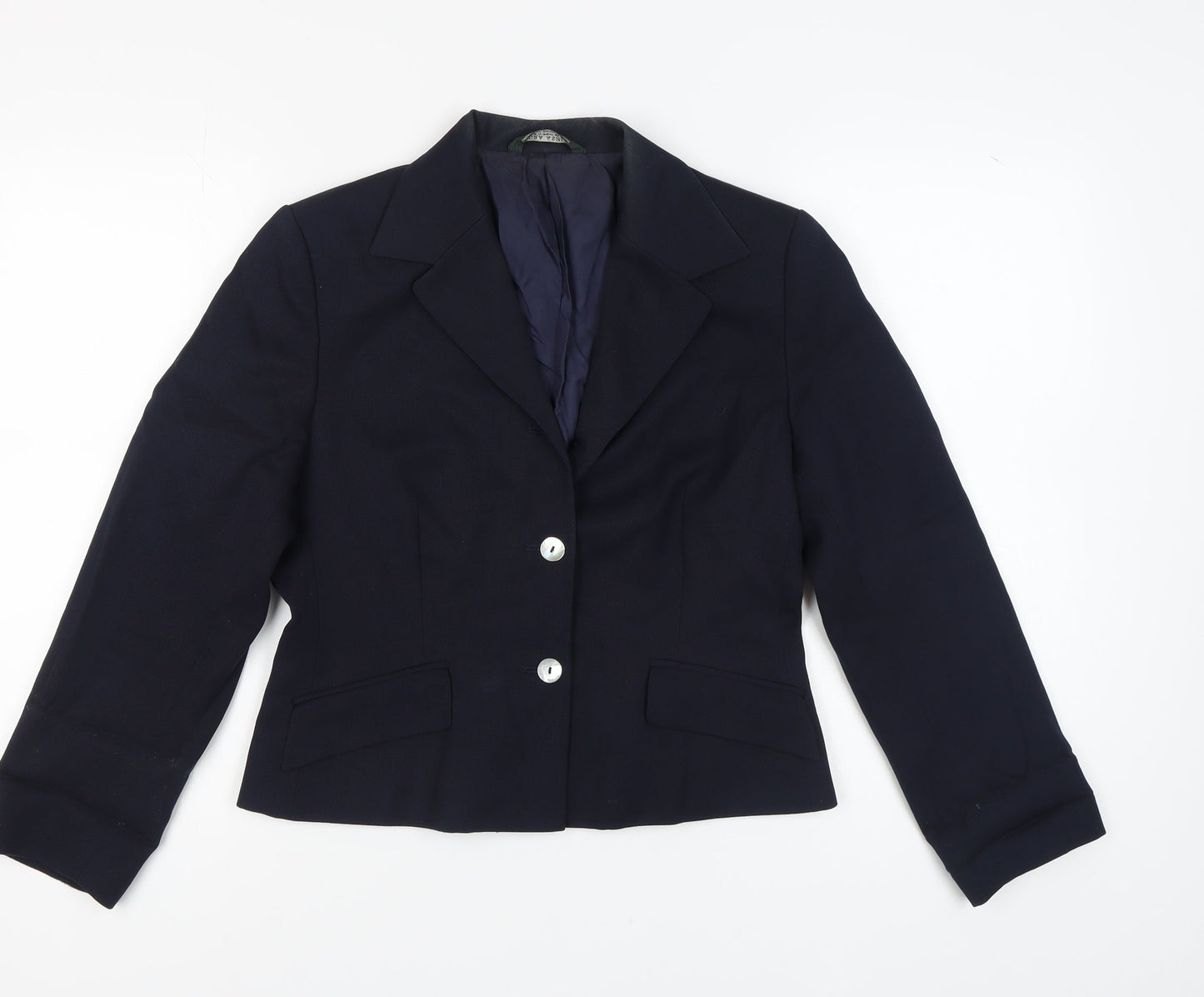 Laura Ashley Women's Blue Wool Suit Jacket Size 14
