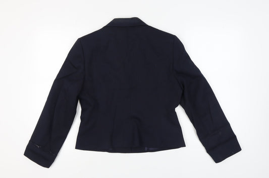 Laura Ashley Women's Blue Wool Suit Jacket Size 14