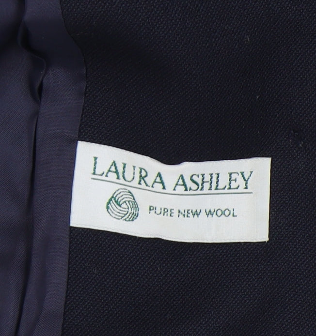 Laura Ashley Women's Blue Wool Suit Jacket Size 14