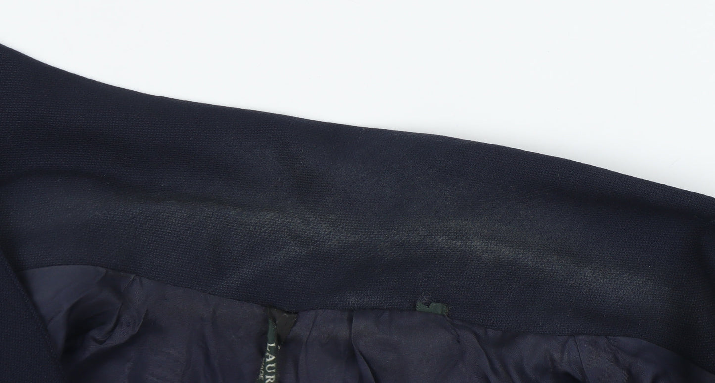 Laura Ashley Women's Blue Wool Suit Jacket Size 14
