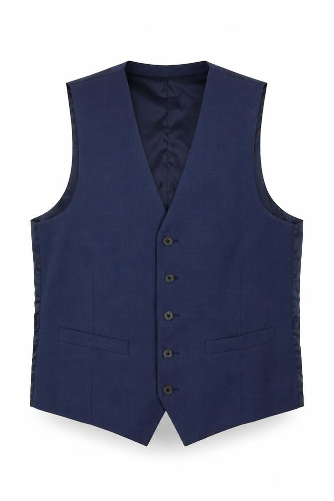 Mens 40 Chest Regular DKNY Blue Five-Button Suit Waistcoat
