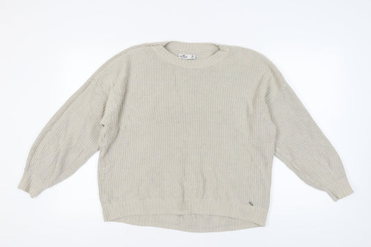 Hollister Women's Beige Pullover Jumper, Size M