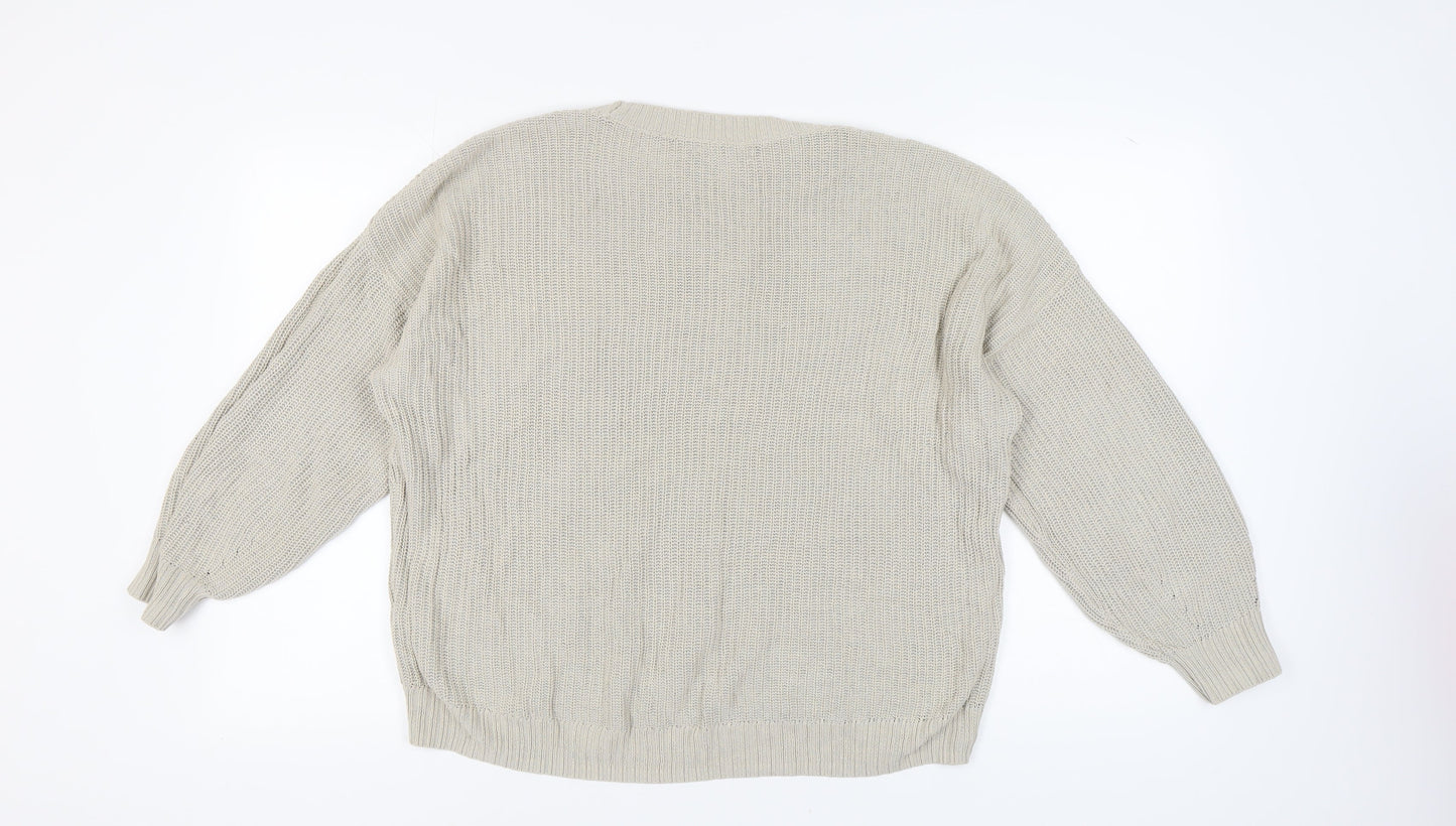 Hollister Women's Beige Pullover Jumper, Size M