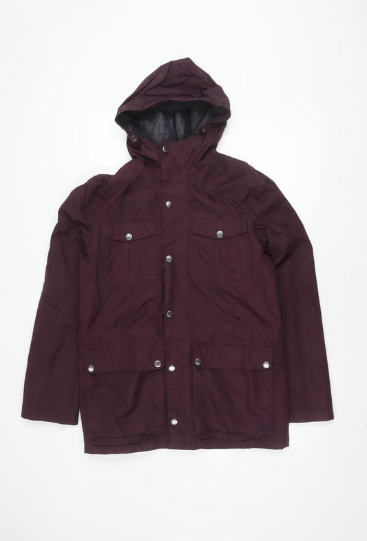 Joules Women's Purple Waterproof Hooded Rain Jacket S