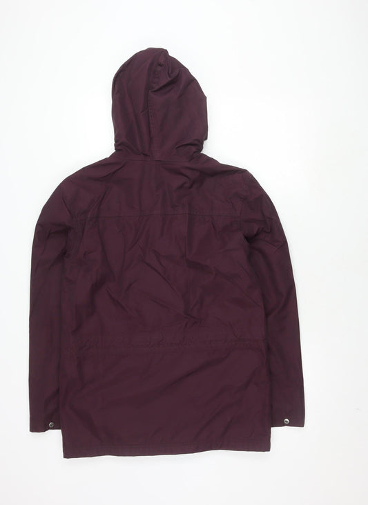 Joules Women's Purple Waterproof Hooded Rain Jacket S