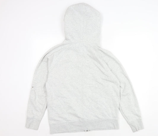 Gap Men's Grey Hooded Varsity Jacket L