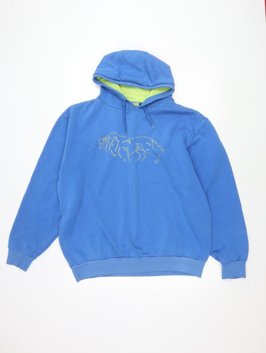 Lonsdale Men's Blue XL Pullover Hoodie with Logo